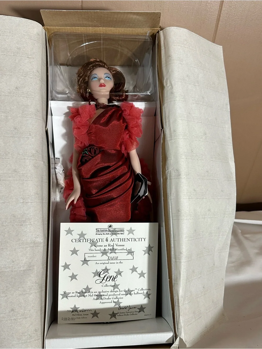 Vintage 1995 Gene as Red Venus Doll Mel Odom Ashton Drake w/ COA NRFB 15